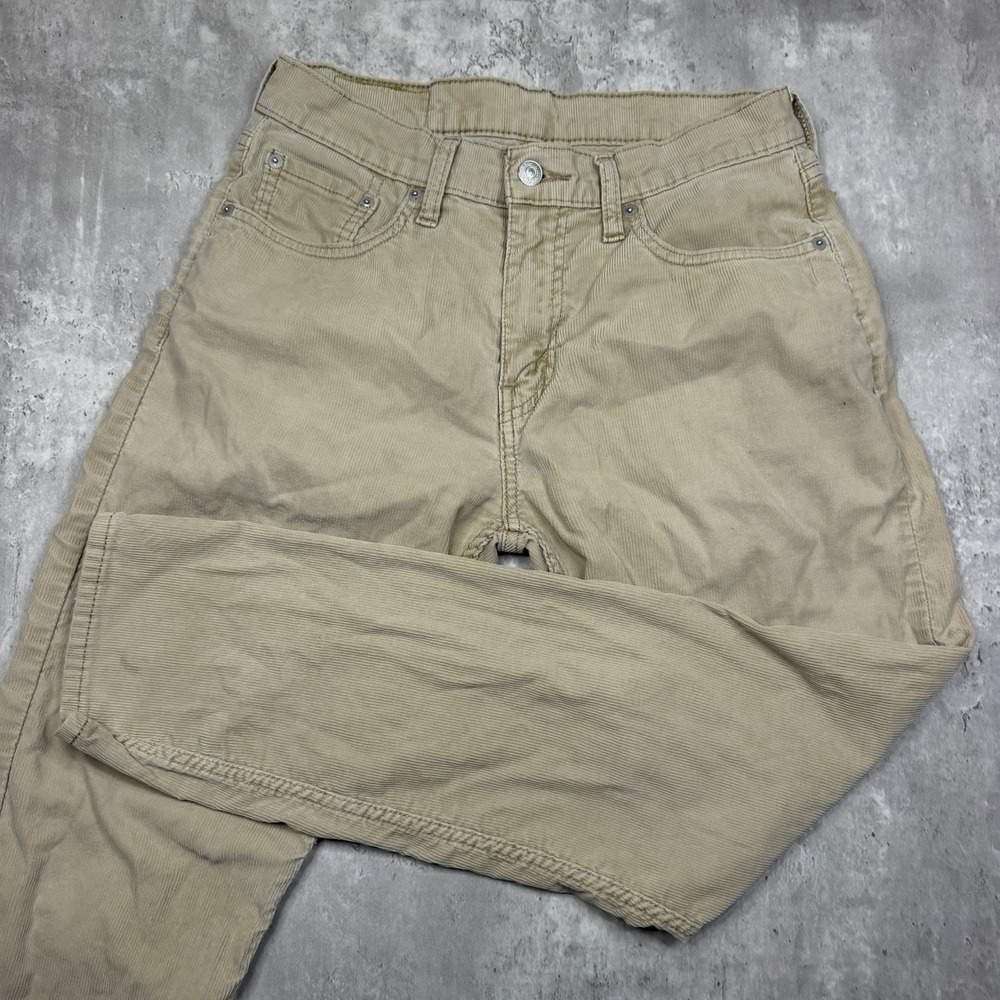 Levis 502 Mens 30x30 Corduroy Pants Tan Tapered Regular Fit Khaki Chinos 29507